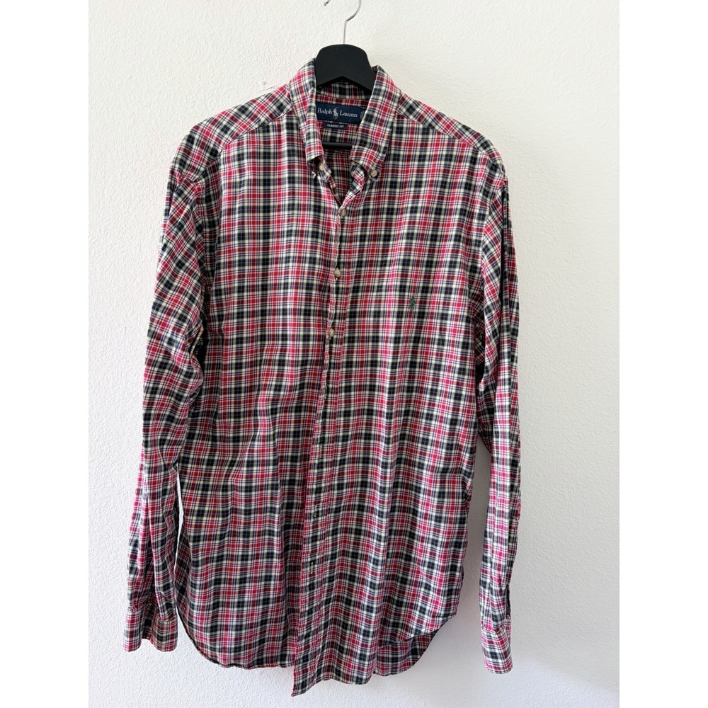 Ralph Lauren Plaid Button Down Shirt Men LT Tall Long Sleeve Classic Fit